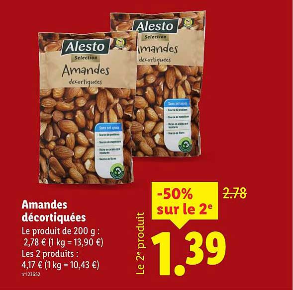 Amandes décortiquées
