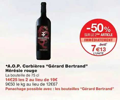 A.O.P. Corbières "Gérard Bertrand" Héresie rouge
