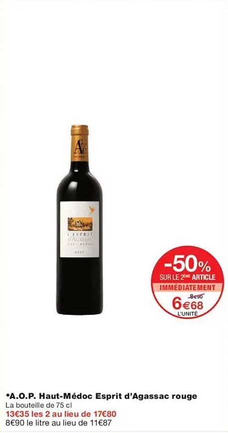 A.O.P. Haut-Médoc Esprit d'Agassac rouge