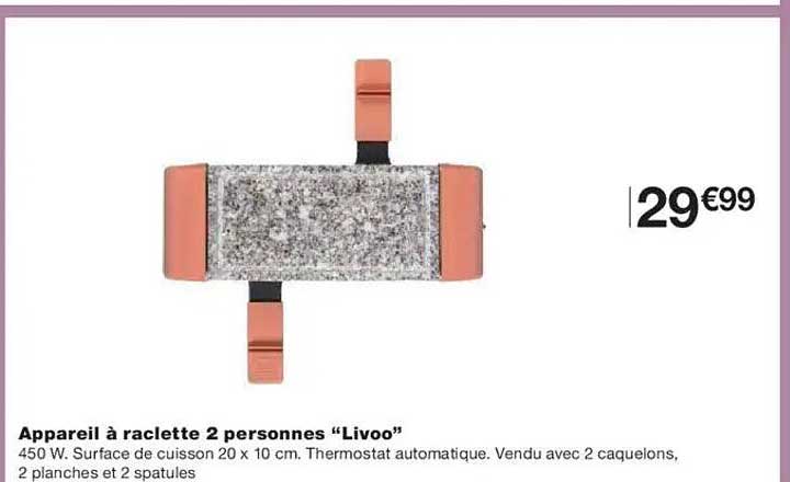 Appareil à raclette 2 personnes “Livoo”