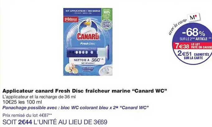 Applicateur canard Fresh Disc fraîcheur marine “Canard WC”