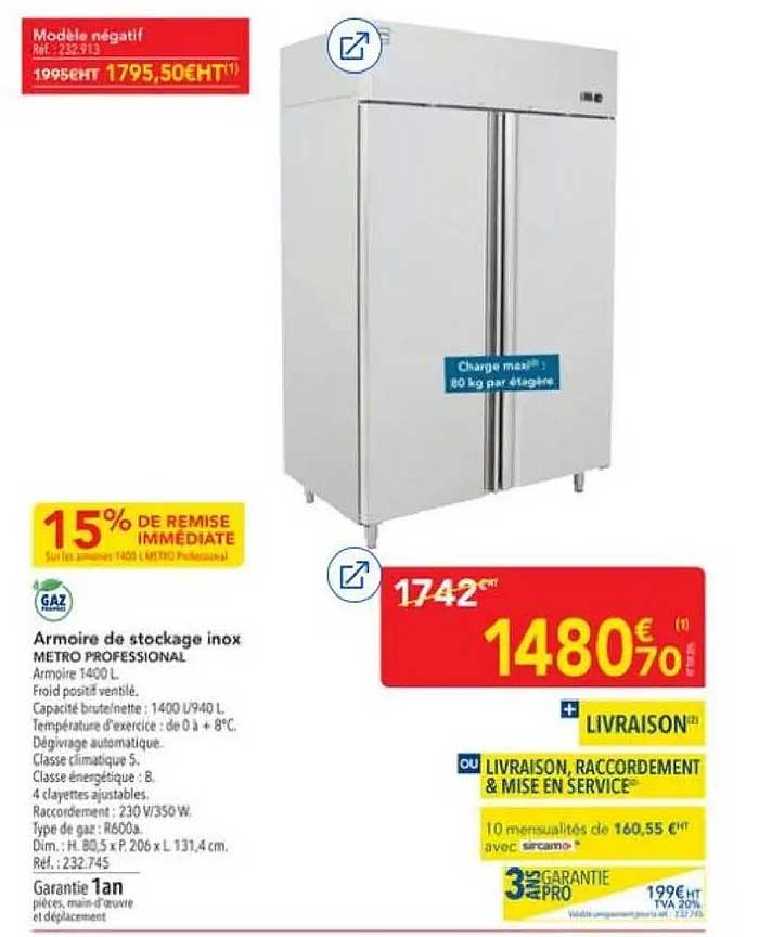 Armoire de stockage inox METRO PROFESSIONAL