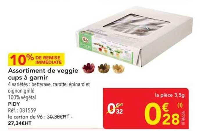 Assortiment de veggie cups à garnir