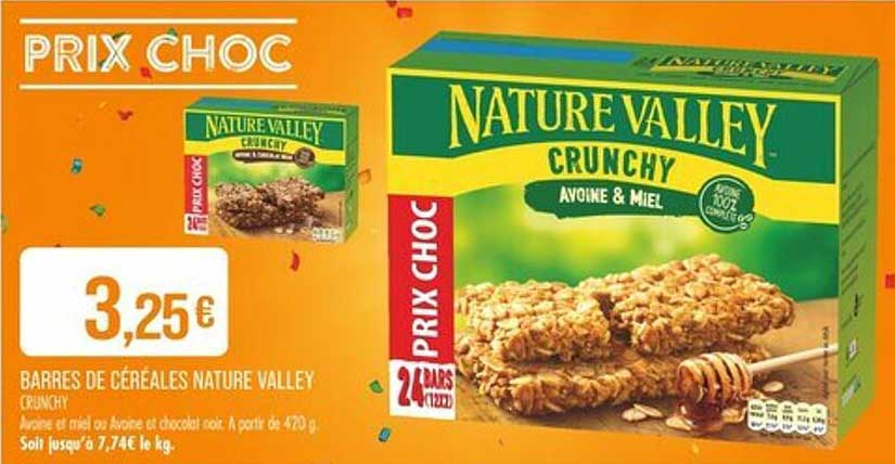 BARRES DE CÉRÉALES NATURE VALLEY CRUNCHY