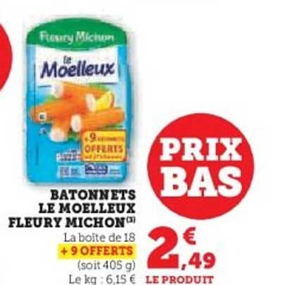 BATONNETS LE MOELLEUX FLEURY MICHON