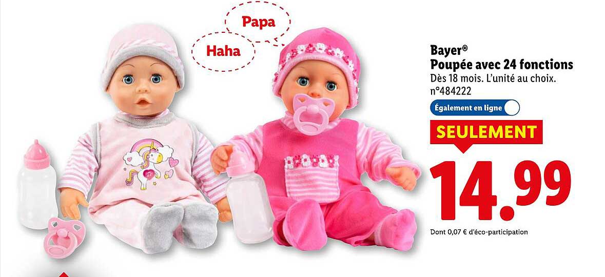 Bayer® Poupée avec 24 fonctions