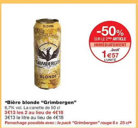 Bière blonde “Grimbergen”