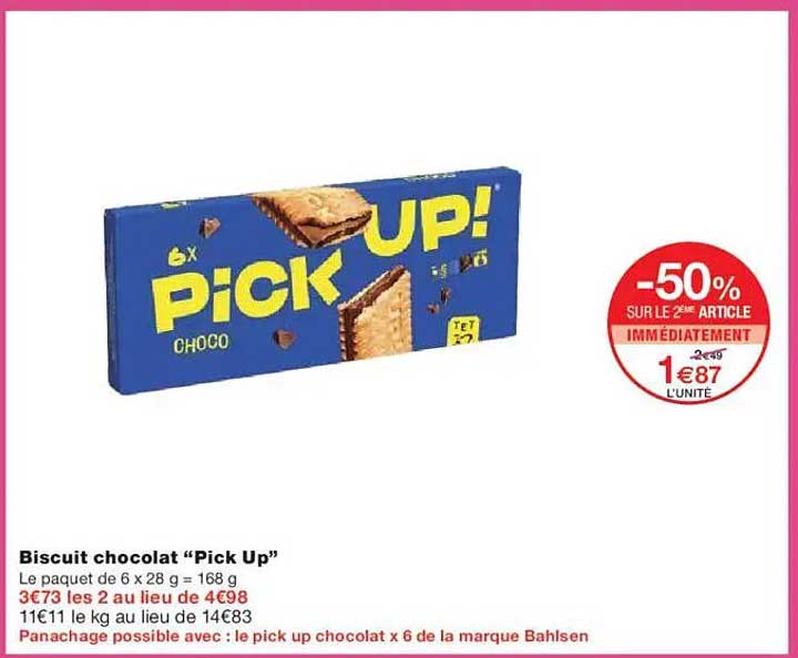 Biscuits chocolat "Pick Up"