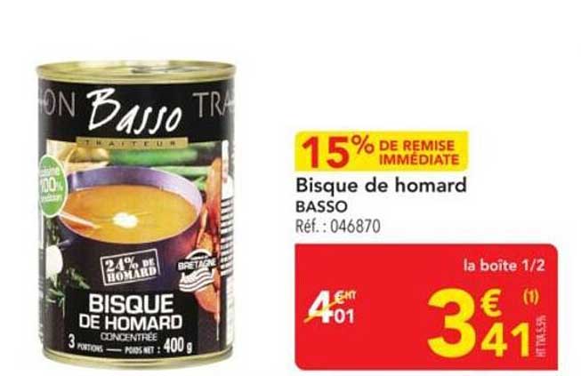Bisque de homard BASSO