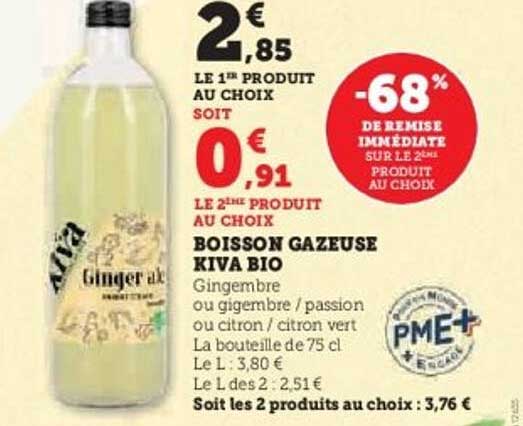 BOISSON GAZEUSE KIVA BIO