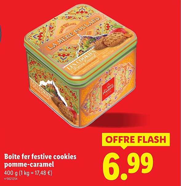 Boîte fer festive cookies pomme-caramel