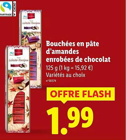 Bouchées en pâte d’amandes enrobées de chocolat