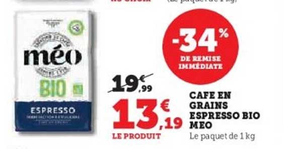 CAFE EN GRAINS ESPRESSO BIO MEO