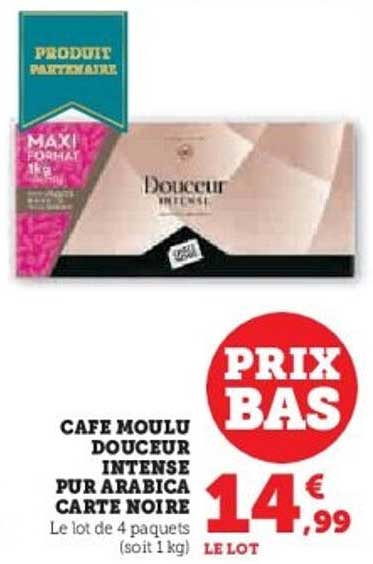 CAFE MOULU DOUCEUR INTENSE PUR ARABICA CARTE NOIRE