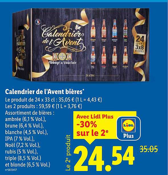 Calendrier de l’Avent bières*