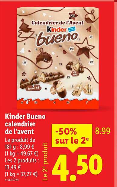 Calendrier de l'Avent Kinder Bueno