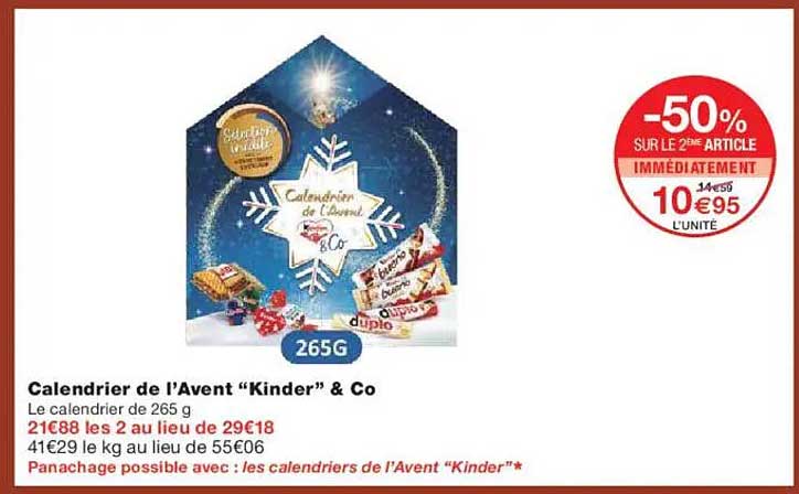 Calendrier de l’Avent “Kinder” & Co