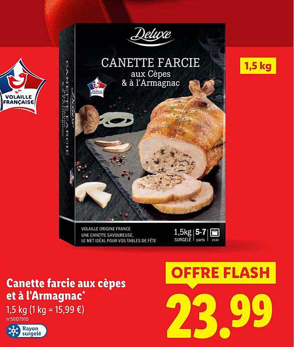 Canette farcie aux cèpes et à l'Armagnac