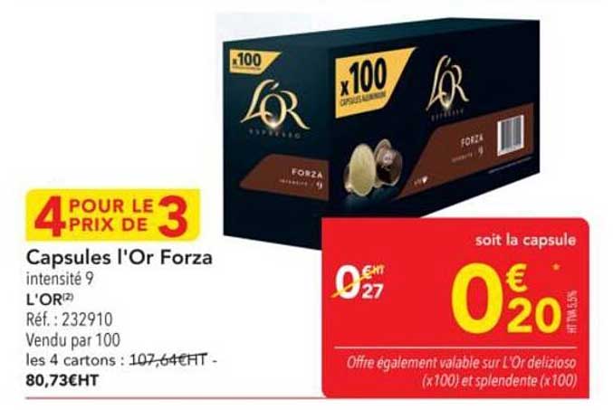 Capsules l'Or Forza intensité 9