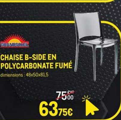 CHAISE B-SIDE EN POLYCARBONATE FUMÉ