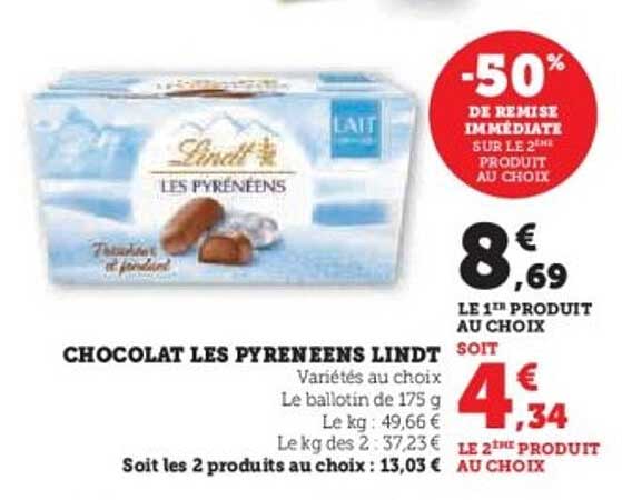 CHOCOLAT LES PYRENEENS LINDT