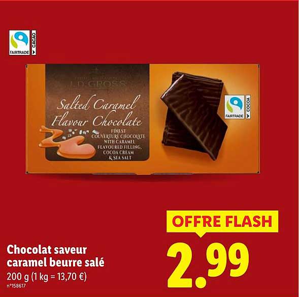 Chocolat saveur caramel beurre salé