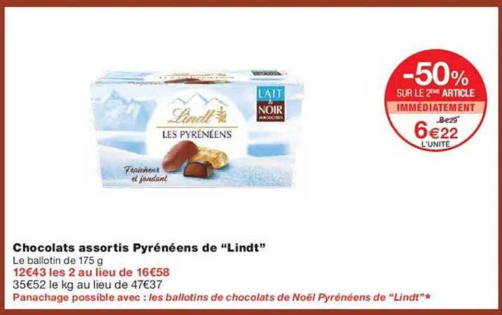 Chocolats assortis Pyrénéens de "Lindt"