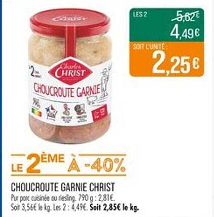 CHOUCROUTE GARNIE CHRIST