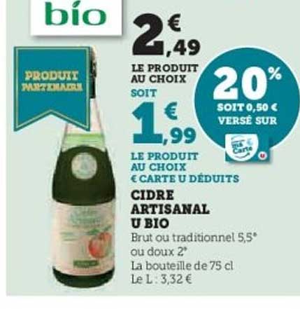 CIDRE ARTISANAL U BIO
