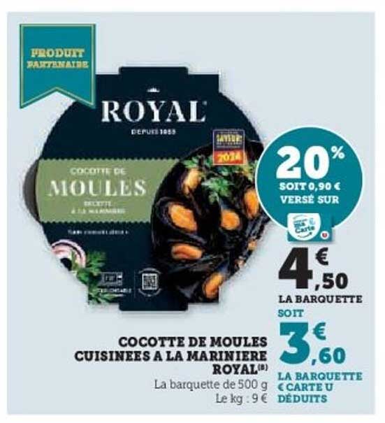 COCOTTE DE MOULES CUISINEES A LA MARINIERE ROYAL