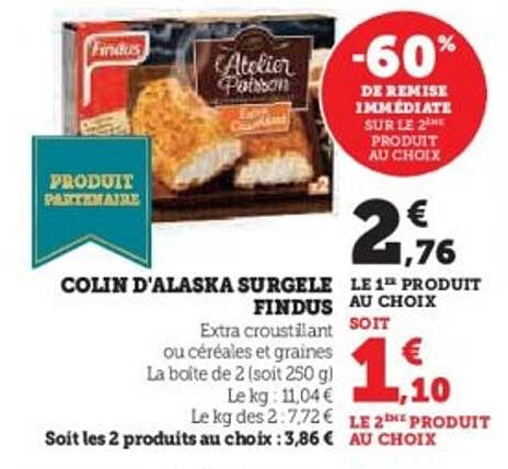 COLIN D'ALASKA SURGELE FINDUS