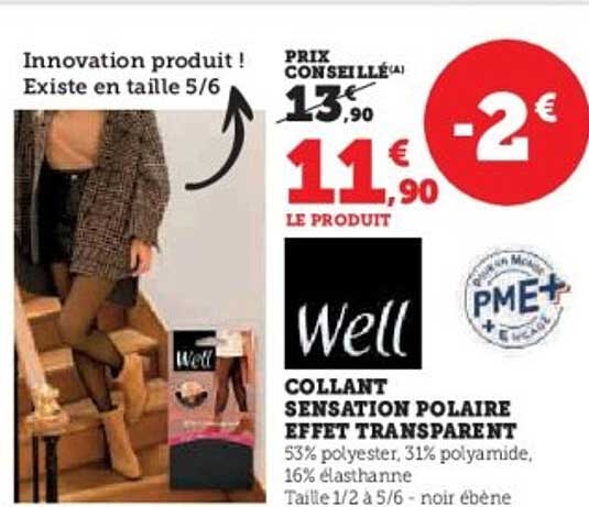 Collant sensation polaire effet transparent