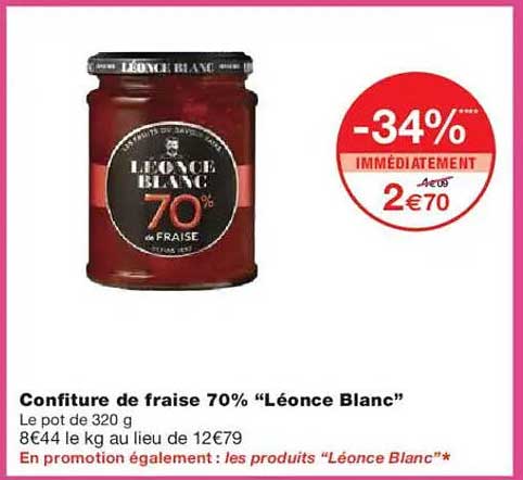 Confiture de fraise 70% “Léonce Blanc”