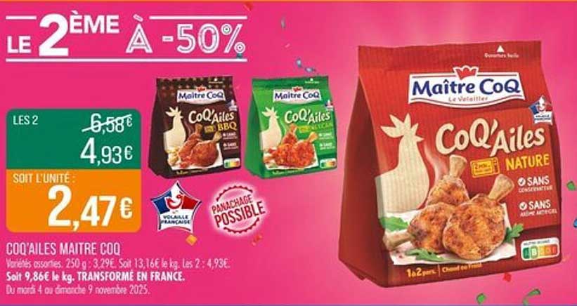 CoQ'Ailes MAÎTRE COQ - le 2ème à -50%