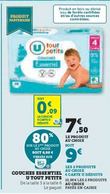 COUCHES ESSENTIEL U TOUT PETITS