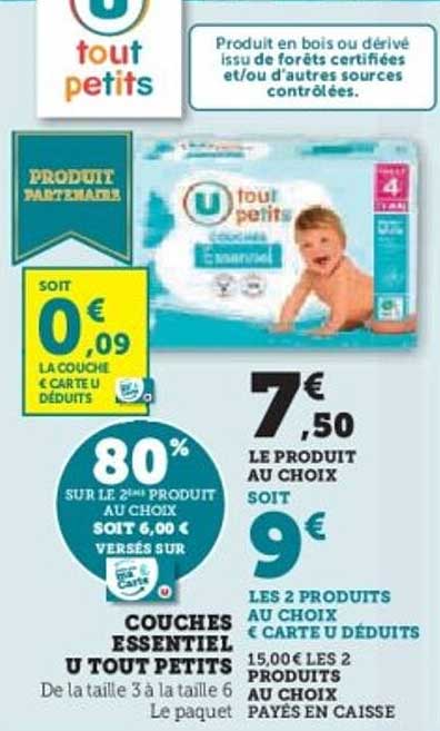 COUCHES ESSENTIEL U TOUT PETITS