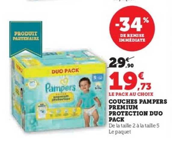 COUCHES PAMPERS PREMIUM PROTECTION DUO PACK