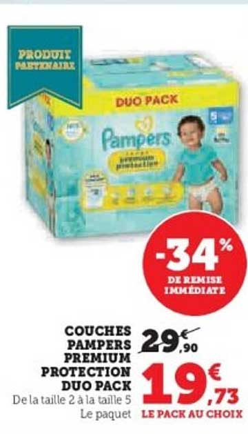 COUCHES PAMPERS PREMIUM PROTECTION DUO PACK
