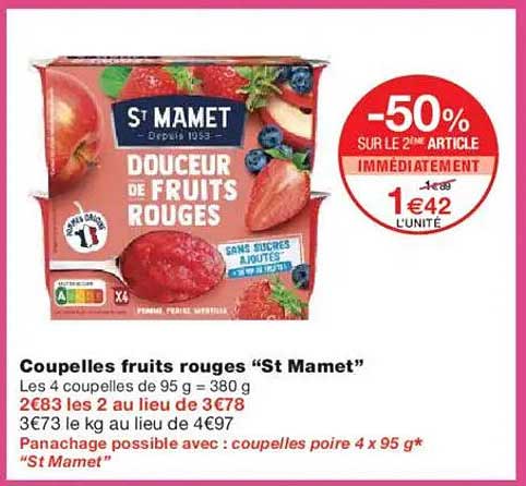 Coupeaux fruits rouges "St Mamet"