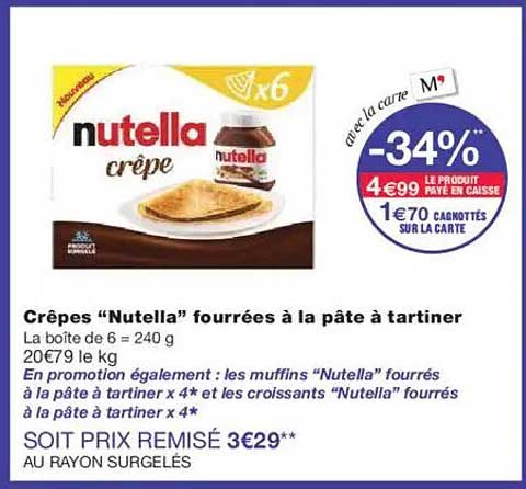 Crêpes “Nutella” fourrées à la pâte à tartiner