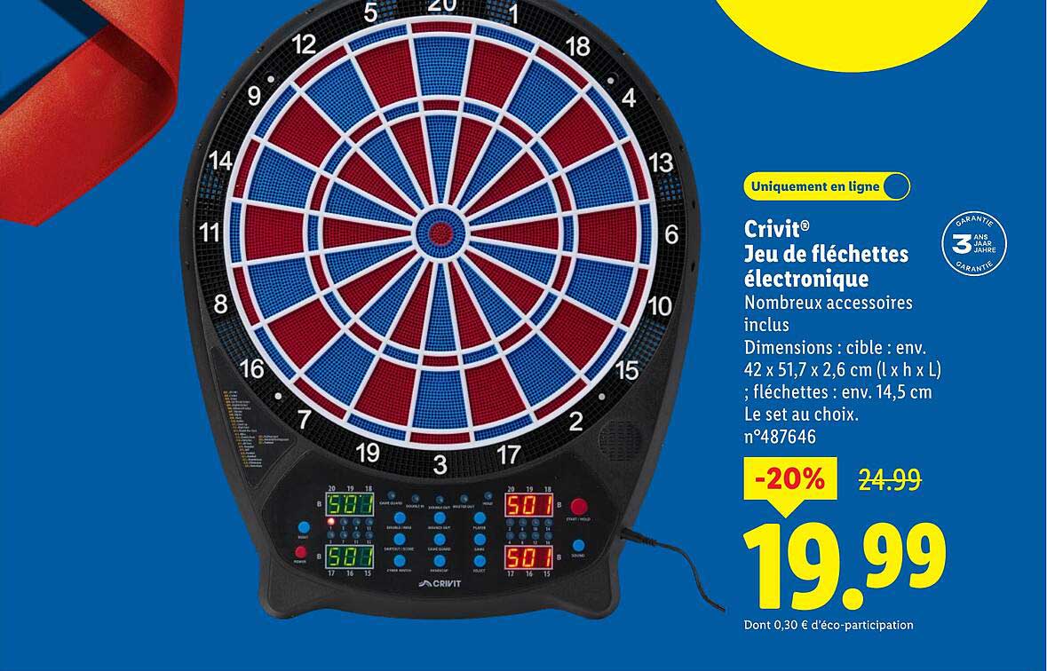 Crivit® Jeu de fléchettes électronique