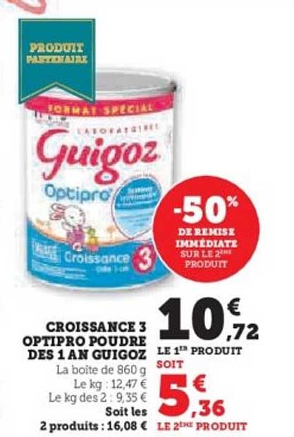 CROISSANCE 3 OPTIPRO POUDRE DES 1 AN GUIGOZ
