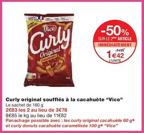 Curly original soufflés à la cacahuète “Vico”