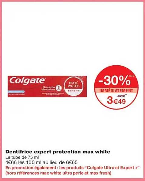 Dentifrice expert protection max white