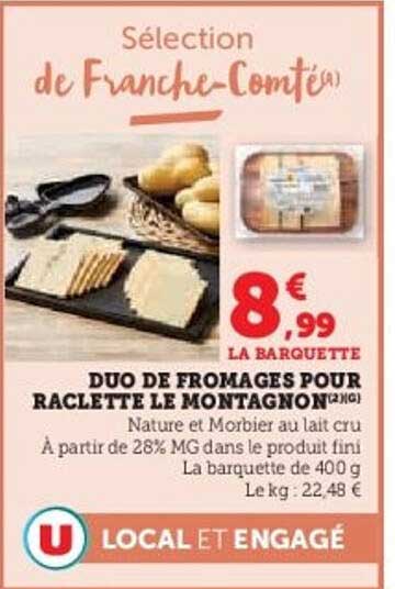 Duo de Fromages pour Raclette Le Montagnon