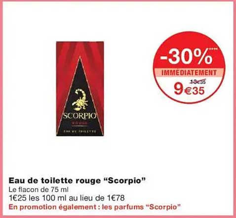 Eau de toilette rouge “Scorpio”