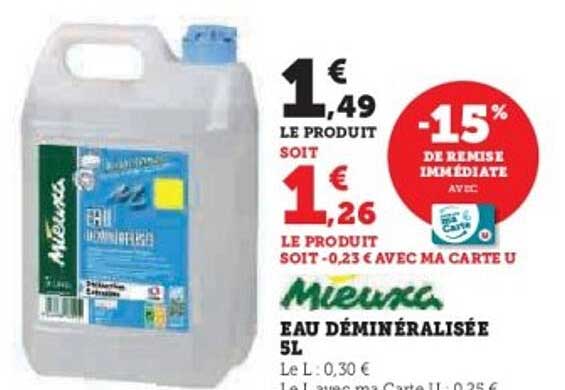 EAU DÉMINÉRALISÉE 5L
