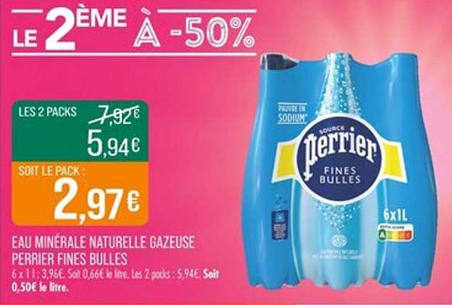 EAU MINÉRALE NATURELLE GAZEUSE PERRIER FINES BULLES
