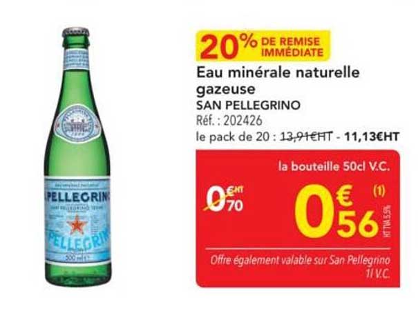 Eau minérale naturelle gazeuse SAN PELLEGRINO
