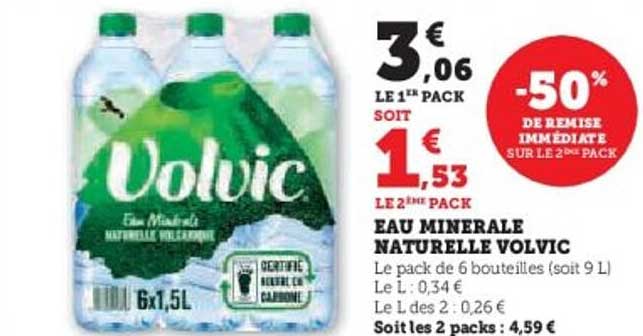 EAU MINERALE NATURELLE VOLVIC